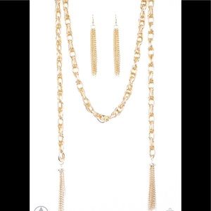 Paparazzi Gold  Necklace Earring Set